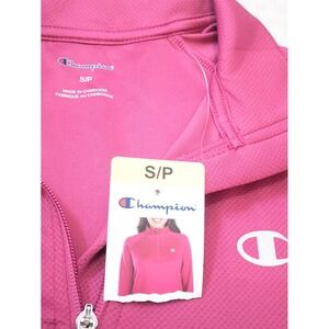Champion Womens Active 1/4 Zip Pullover Top Long‎ Sleeve Small S NWT Pink